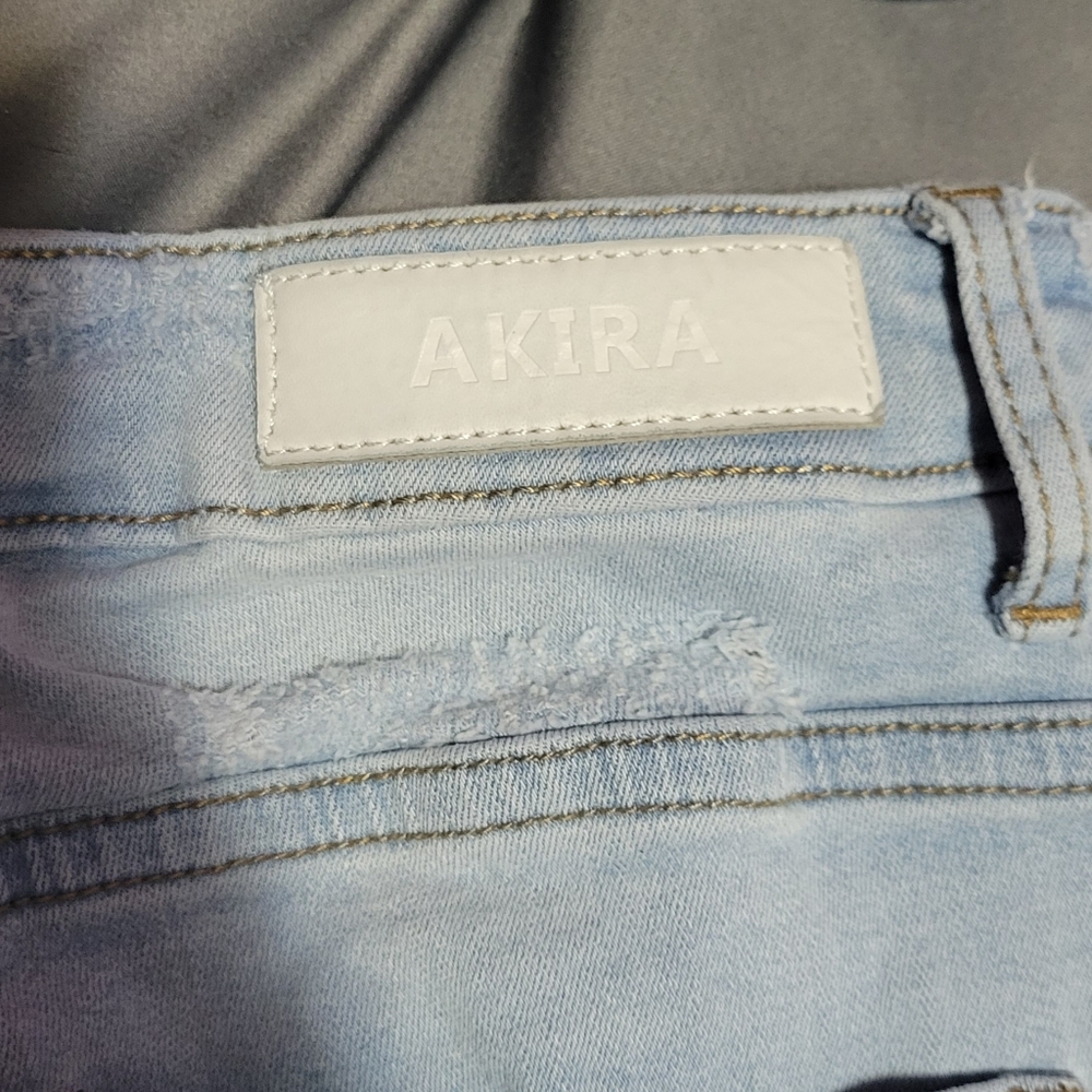 AKIRA Light Blue Distressed Skinny Jeans Sz 17 - Picture 4 of 6